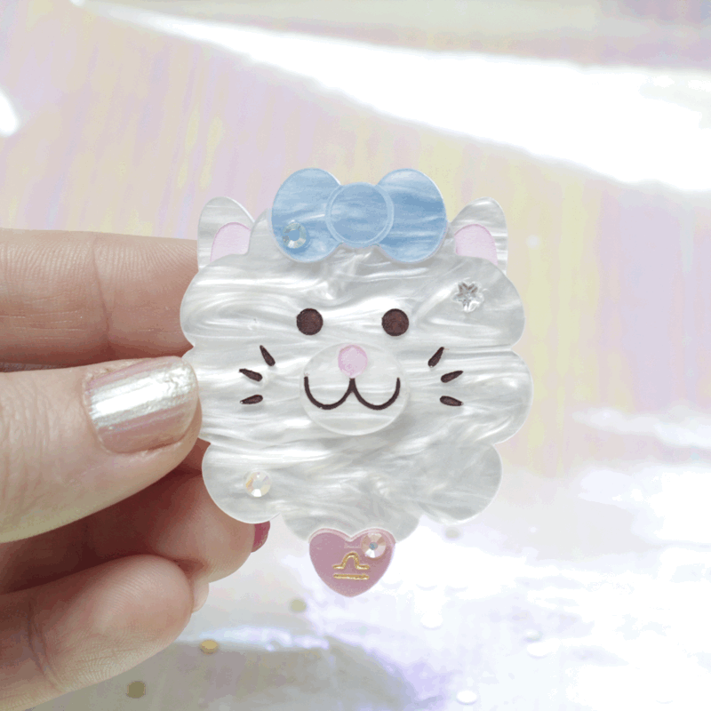 Libra Kitty Brooch