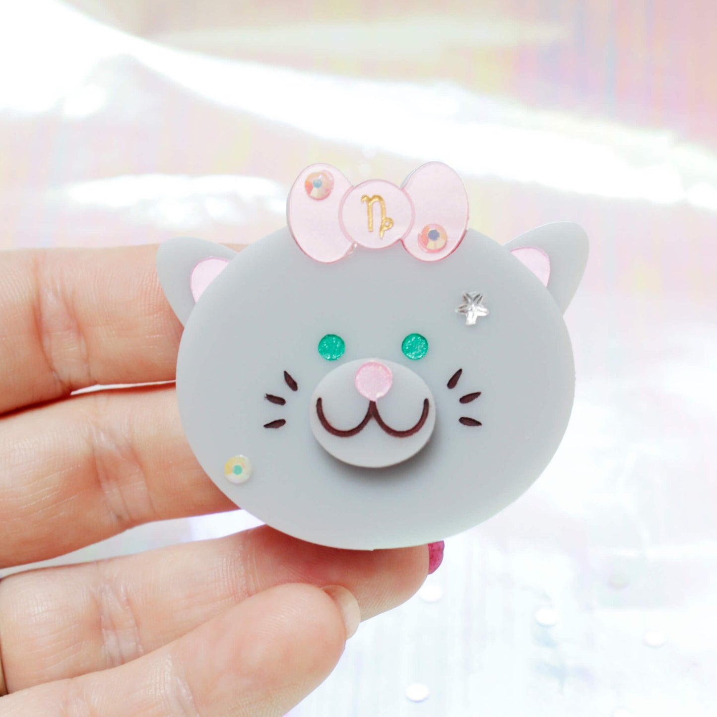 Capricorn Kitty Brooch