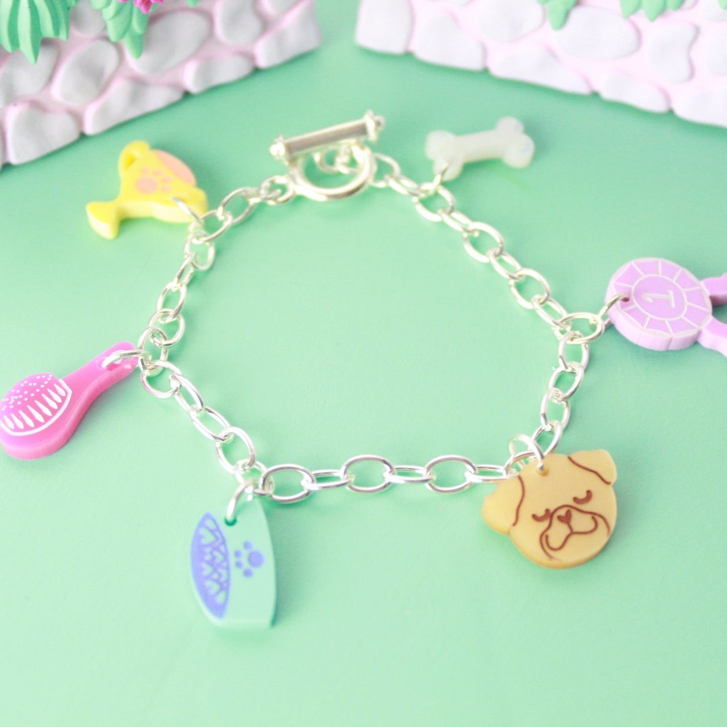 Pug Charm Bracelet