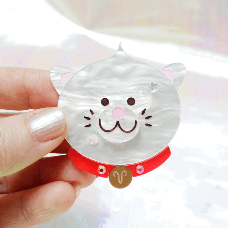 Aries Kitty Brooch