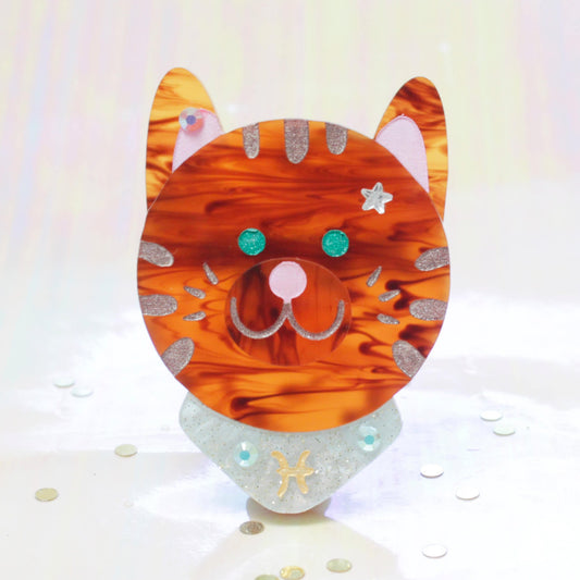 Pisces Kitty Brooch