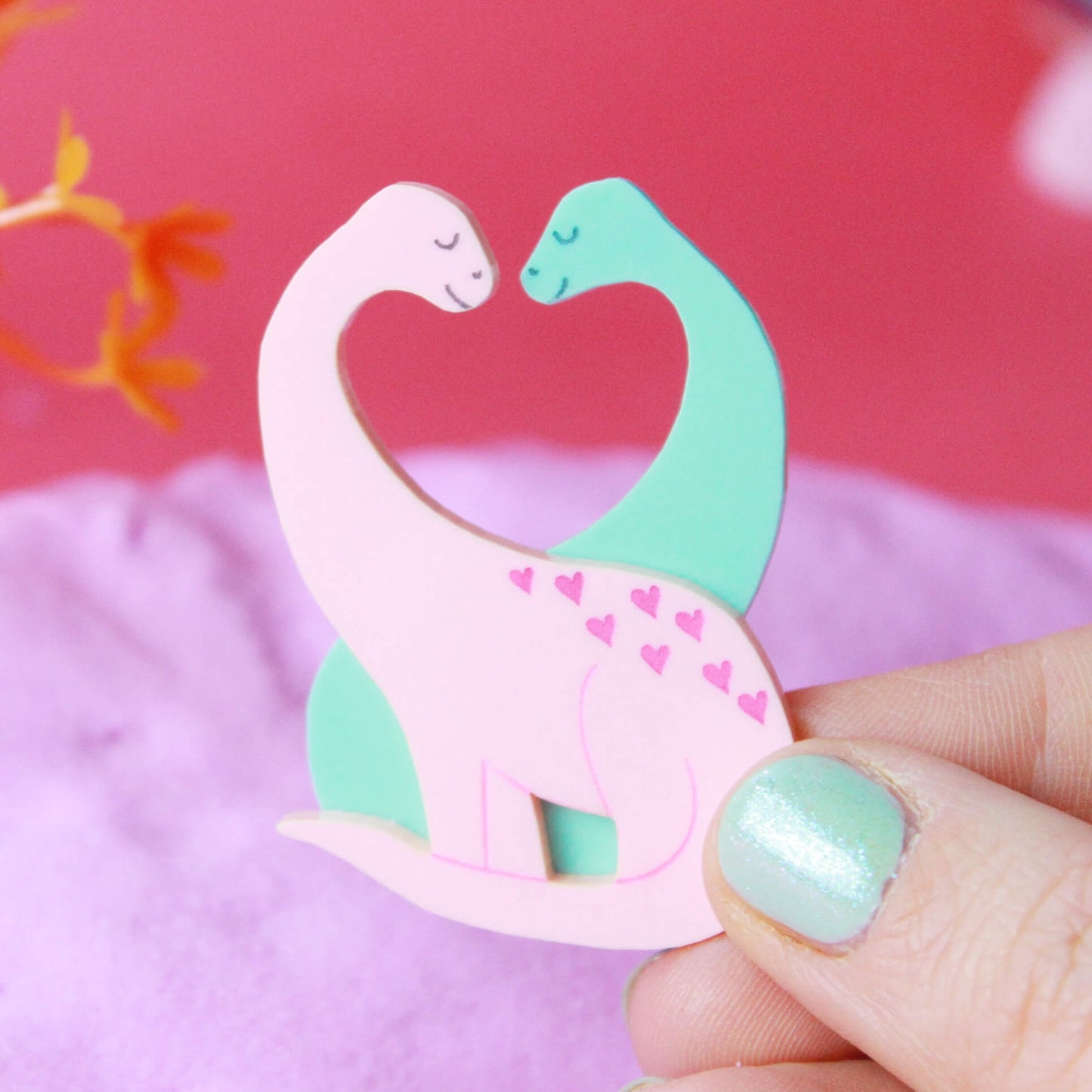 Dino Love Brooch