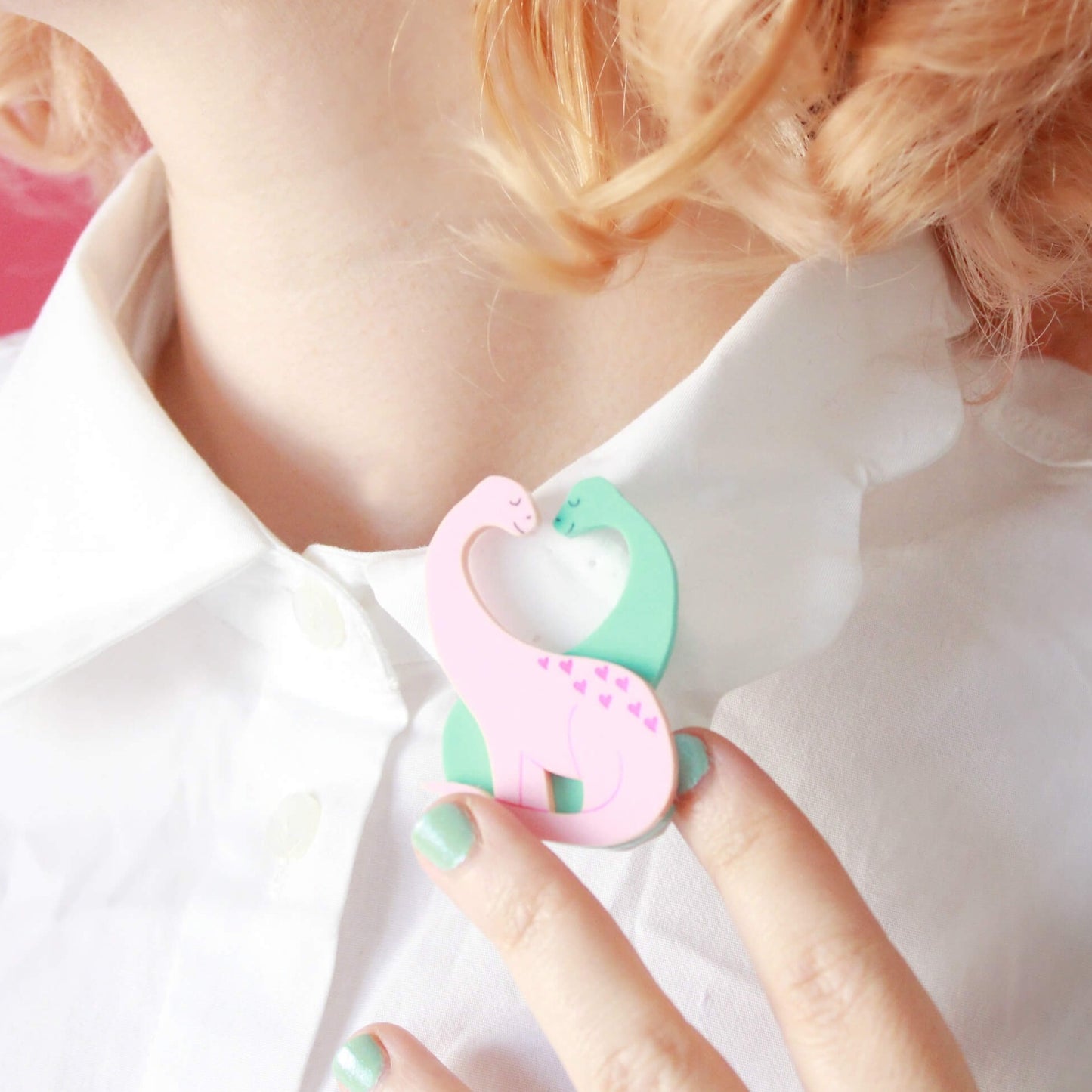 Dino Love Brooch