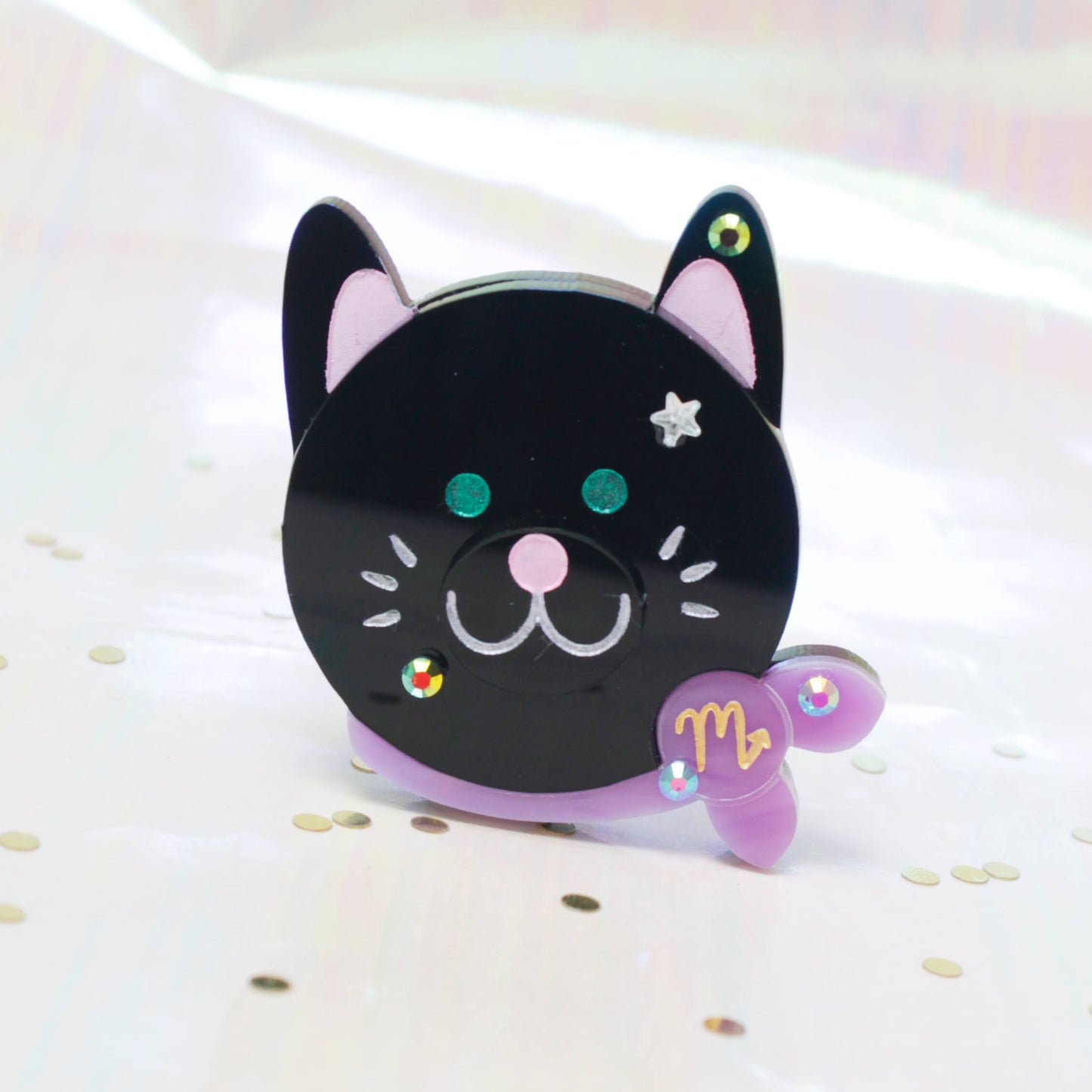 Scorpio Kitty Brooch
