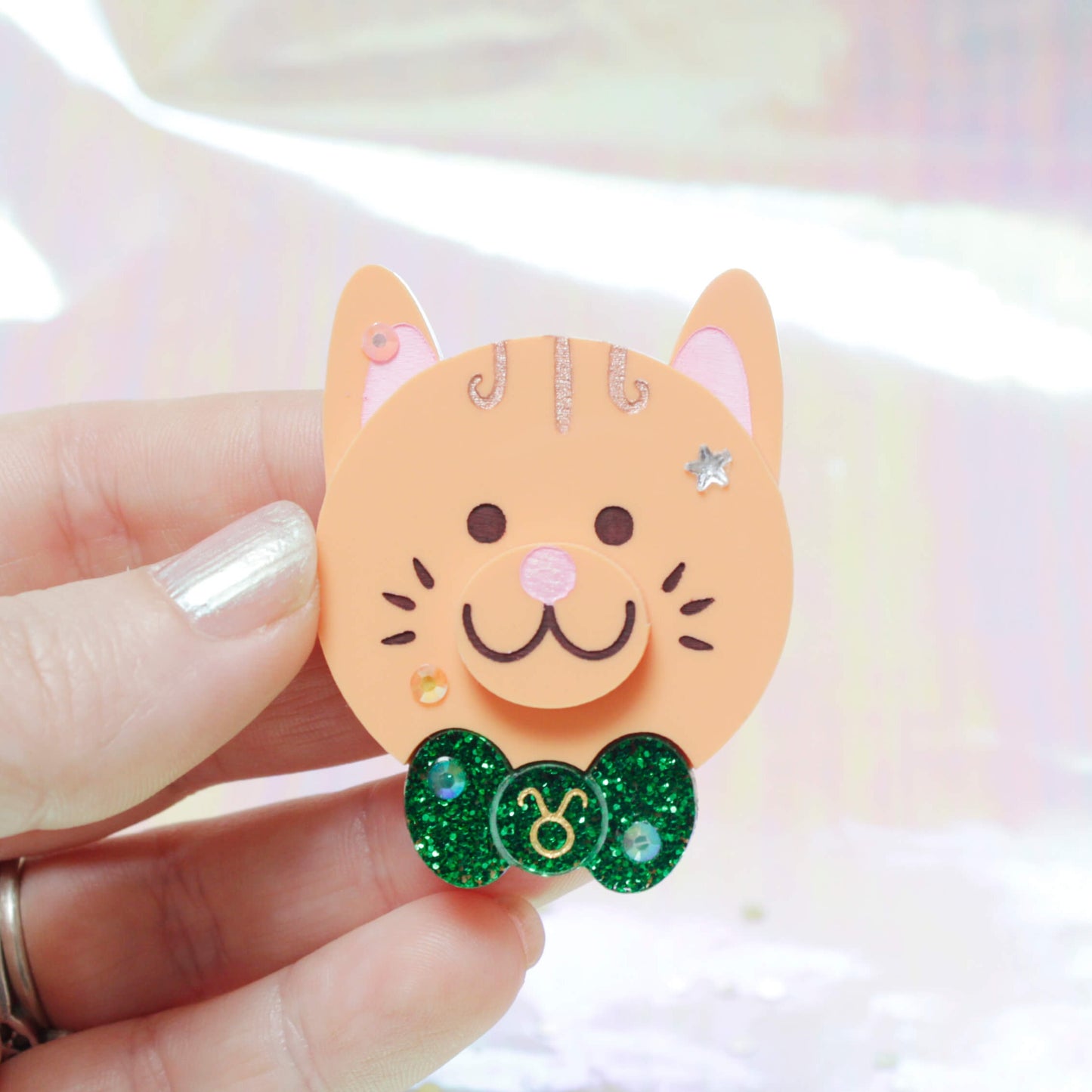 Taurus Kitty Brooch
