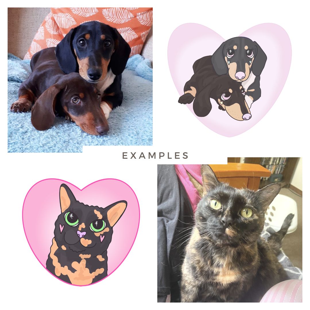 Valentines Digital Custom Pet Portrait 1 Pet