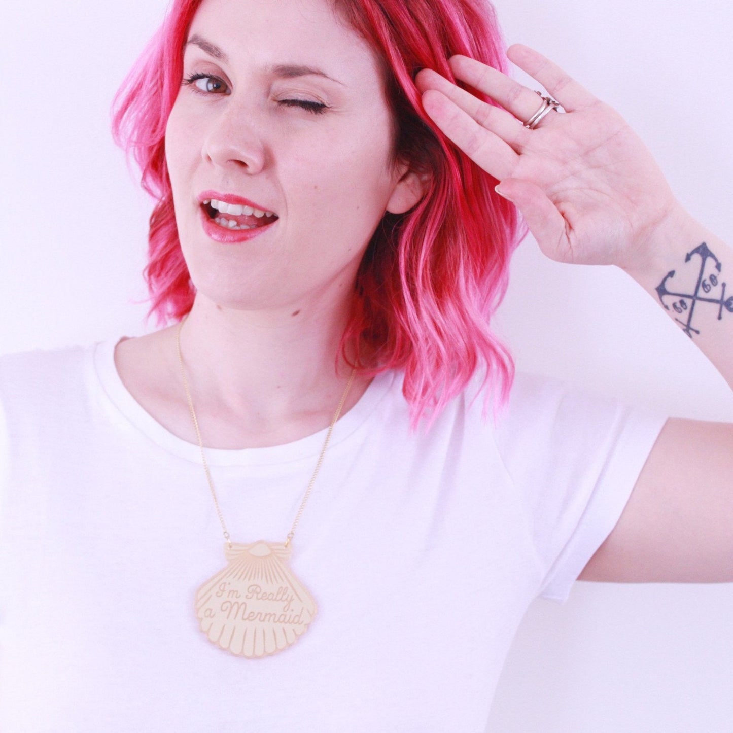 Gold Mermaid Shell Necklace