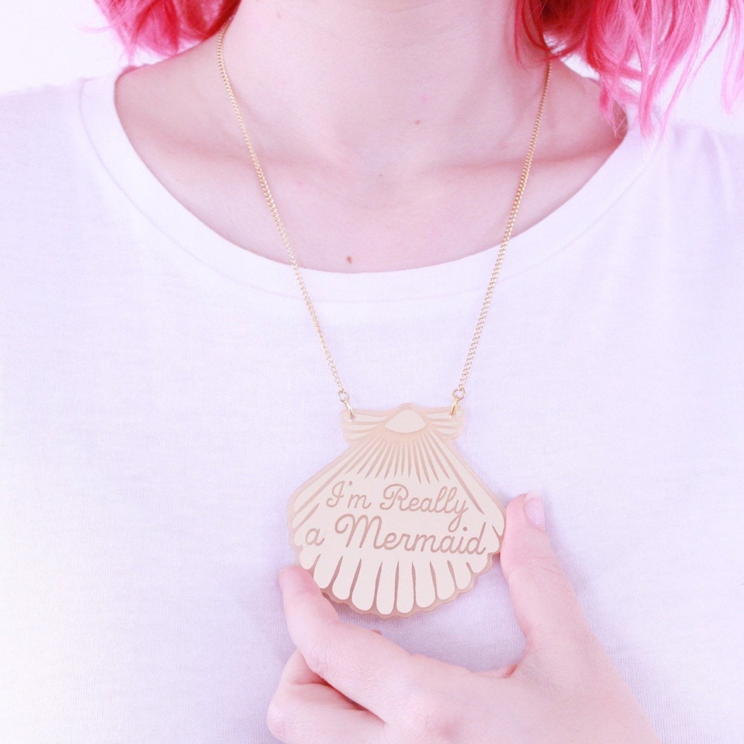 Gold Mermaid Shell Necklace